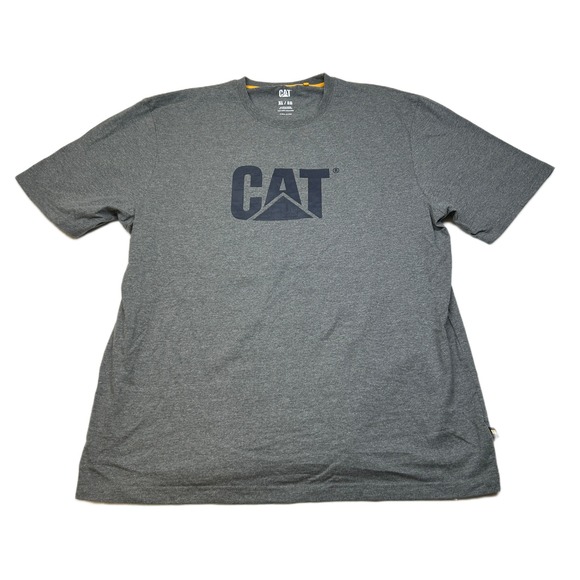 CAT Graphic Logo T-Shirt Mens XL Grey Short Sleeve‎ Crew Neck Casual Caterpillar - Picture 1 of 6
